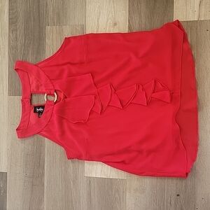 By & By Red Tank Blouse Size Small